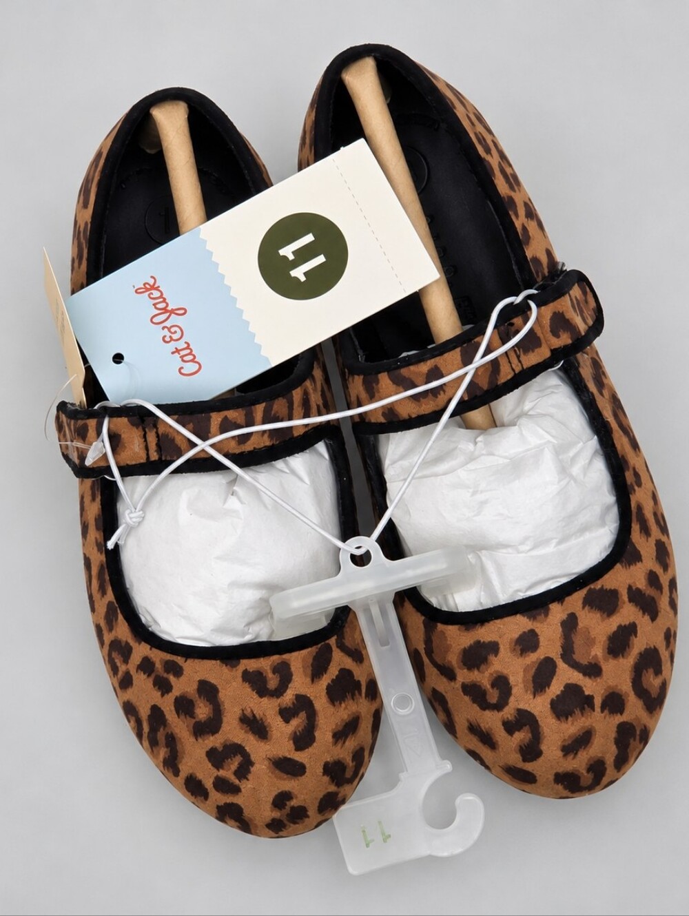 Cat & Jack Leopard Print Mary Jane Shoes - Tan & Black